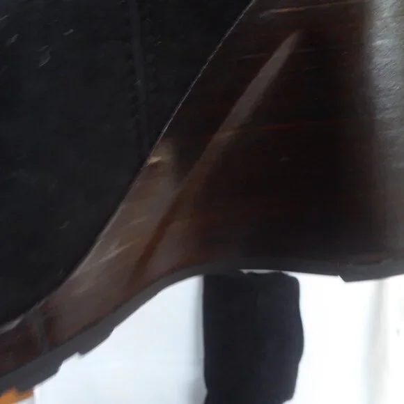 SOLD UGG Fiorentina Made In Italy Suede Thigh High Cuffable Wedge Heel Boots NIB - Picture 4 of 16